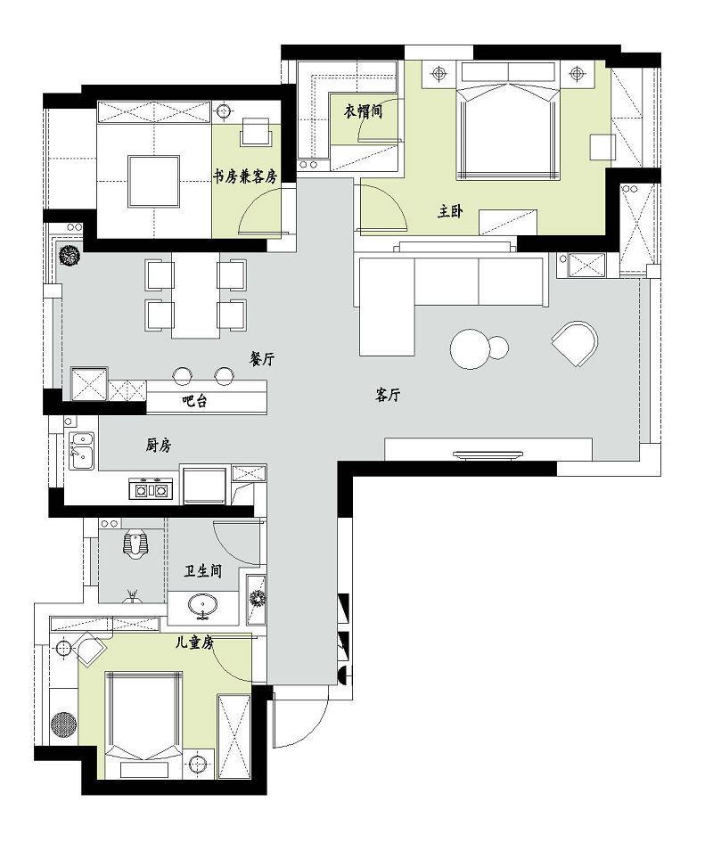 東湖城現代簡約風格裝修效果圖