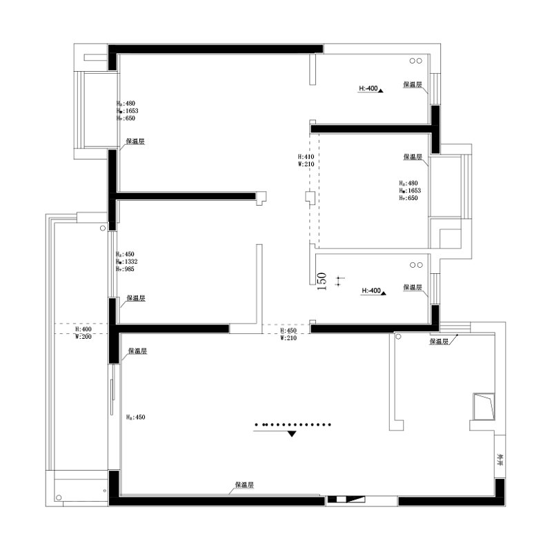 中建鉑公館110平現代風格裝修效果圖